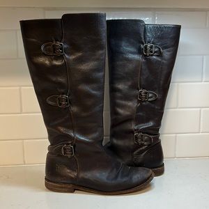 Frye 770066 Paige Tall Buckle Brown Leather Size 8.5